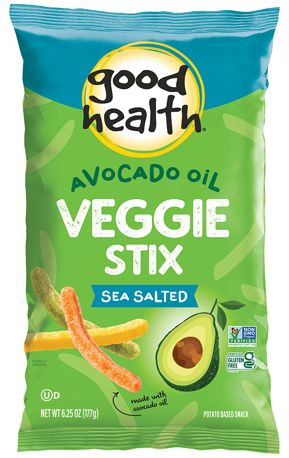 A bag of Good Health Veggie Stix